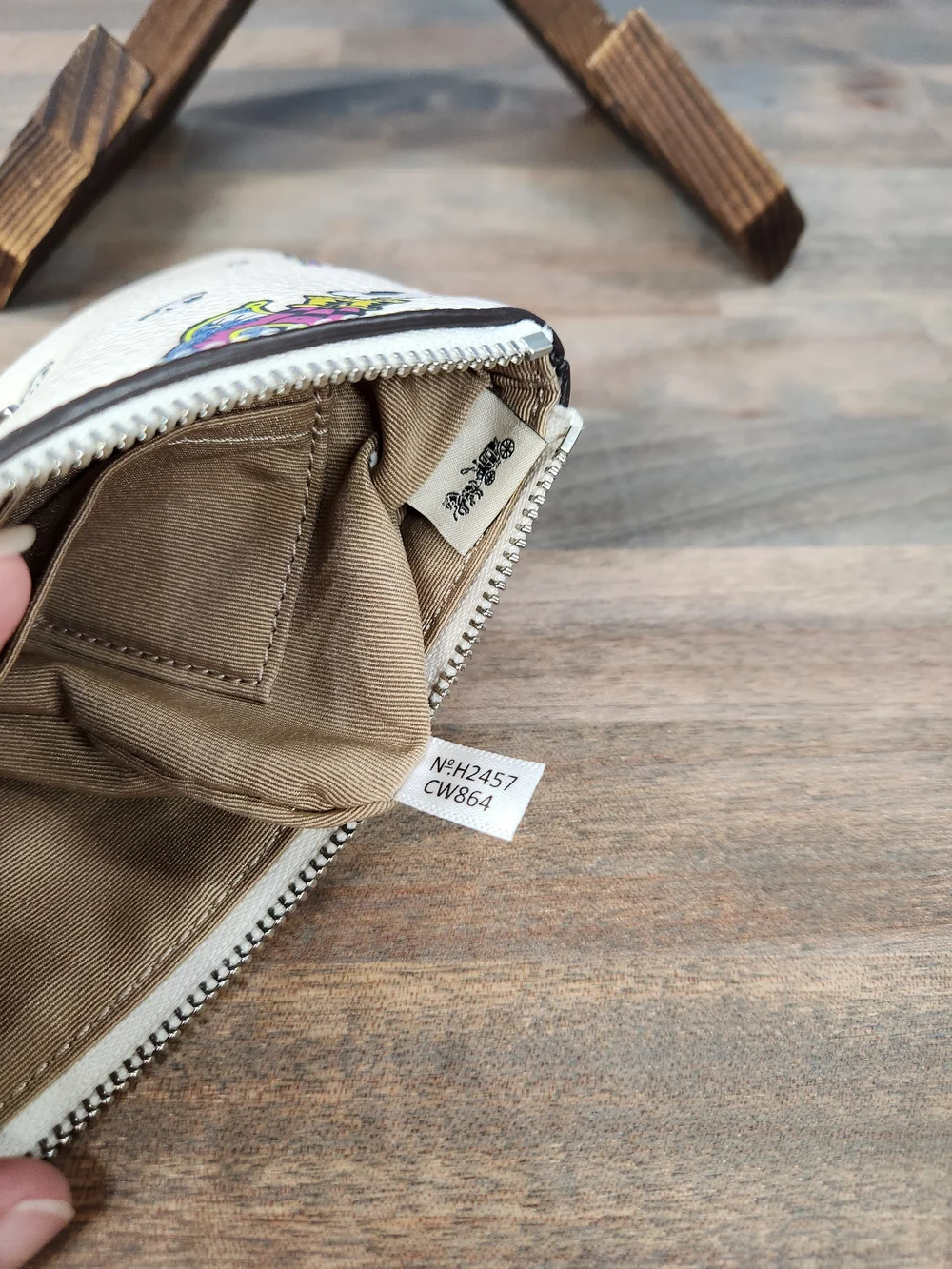 Coach Cosmic Corner Zip Wristlet With Rocket Print